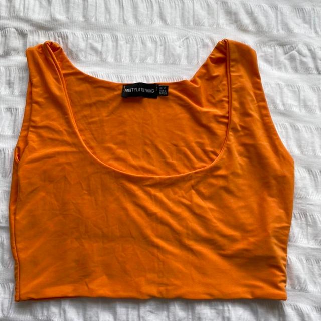 PrettyLittleThing Women's Crop top - Orange - 10 on Productcaster.