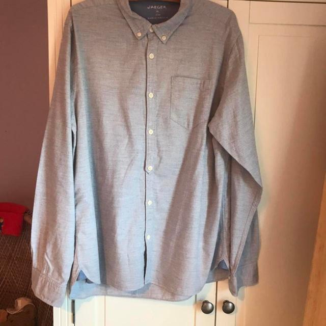 Jaeger Men's Shirt - Grey/Blue - XL on Productcaster.