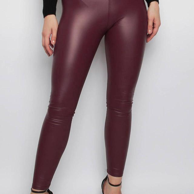 Designer Women's Leggings - Burgundy - UK 14 on Productcaster.