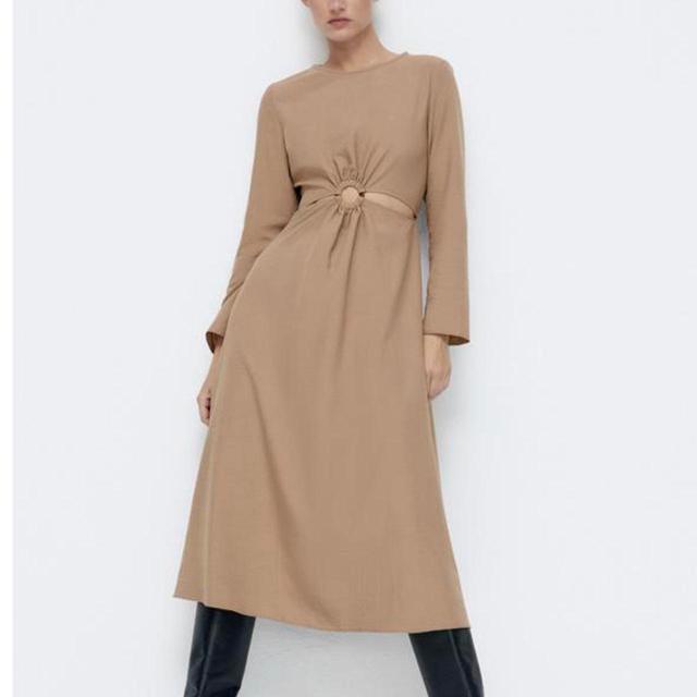 Zara Women's Dress - Tan - M on Productcaster.