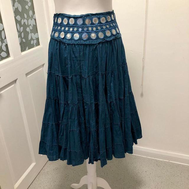 Vintage Women's Party Skirt - Blue - UK 10 on Productcaster.