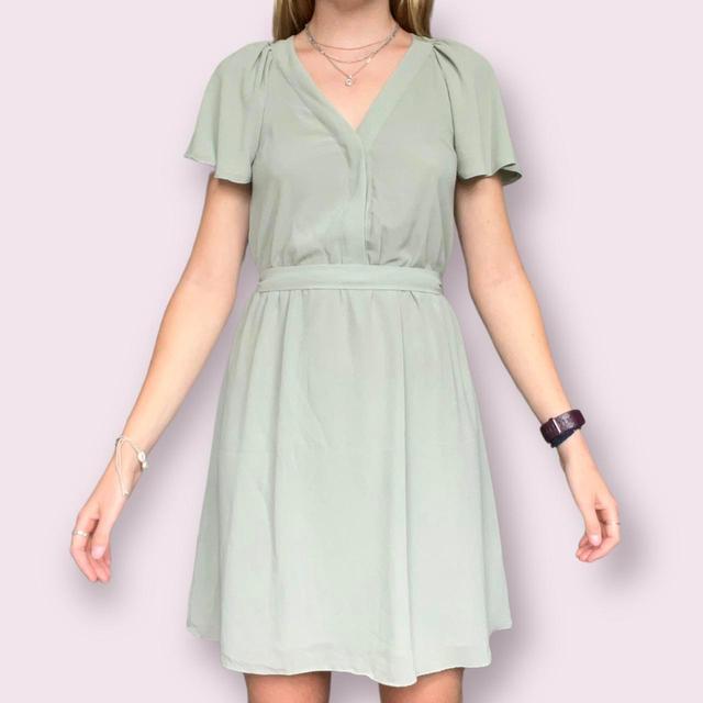 H&M Women's Midi Dress - Green/Multi - S on Productcaster.