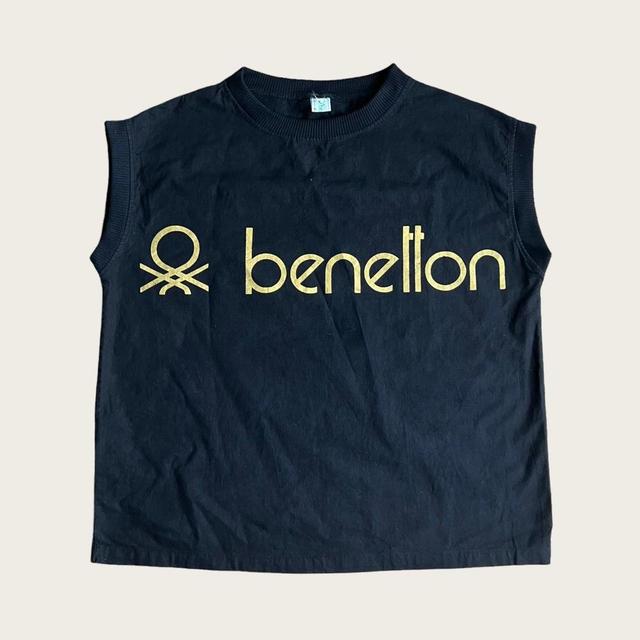 United Colors of Benetton Women's T-shirt - Black/Gold - L on Productcaster.