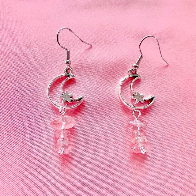 Vintage Women's Earrings - Pink/Silver on Productcaster.