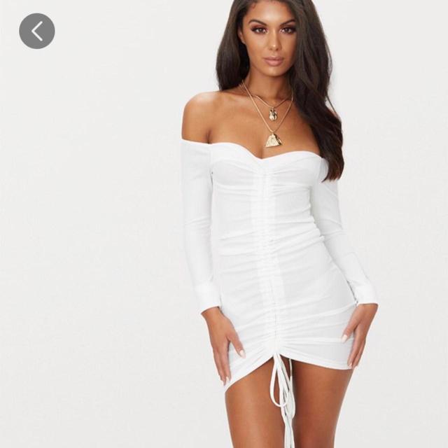 PrettyLittleThing Women's Mini Dress - White - 8 on Productcaster.