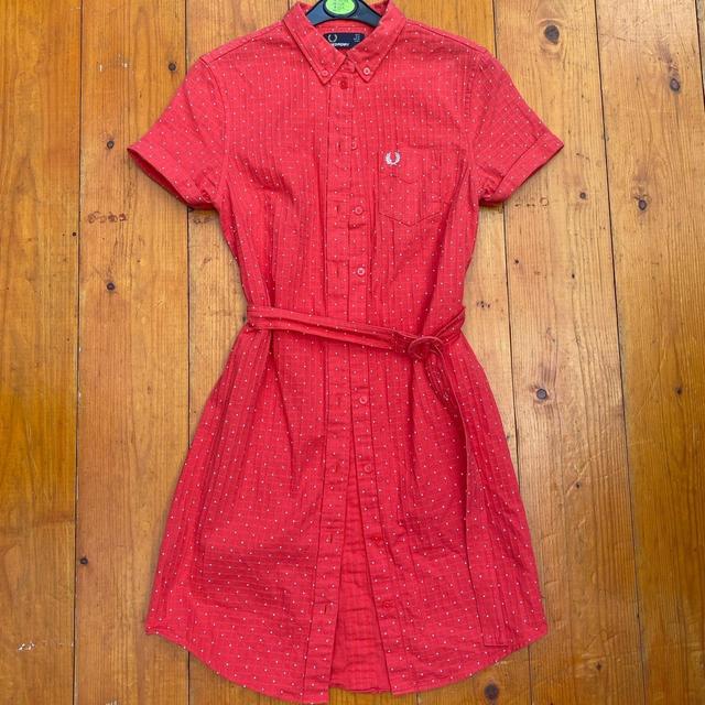 Fred Perry Women's Shirt Dress - Red - 8 on Productcaster.