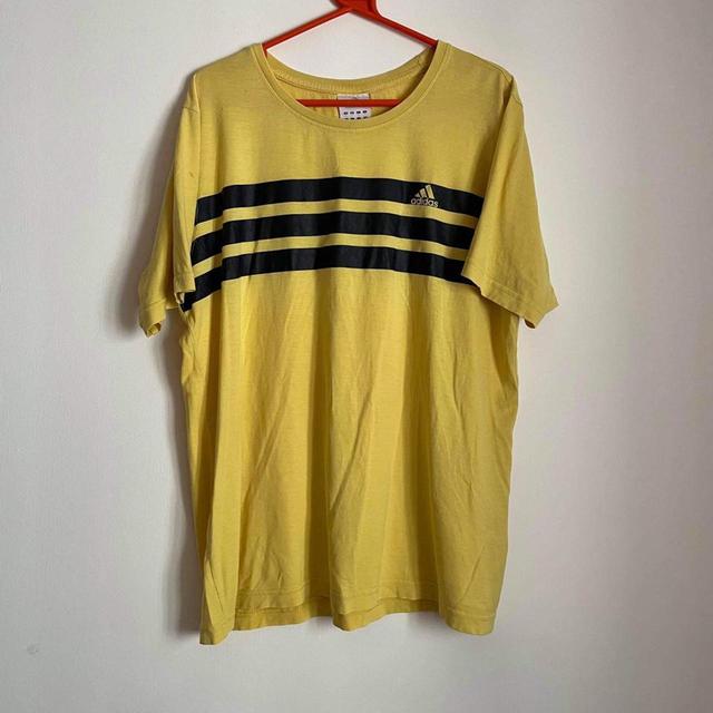 Adidas Men's T-shirt - Yellow/Black - XXL on Productcaster.