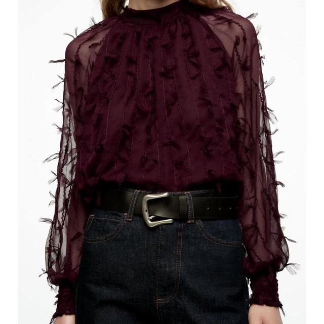 Zara Women's Blouse - Burgundy - 10 on Productcaster.