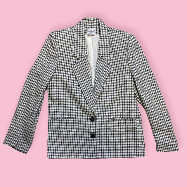 Vintage Women's Blazer Jacket - Cream - S on Productcaster.