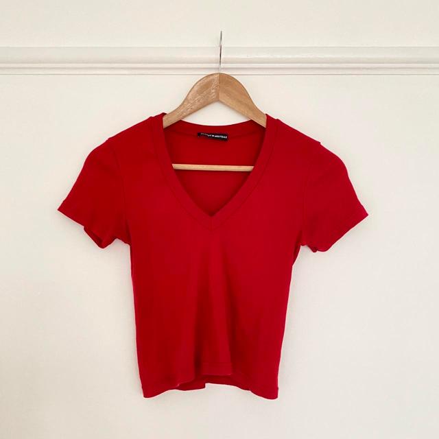 Brandy Melville Women's Crop top - Red - XS on Productcaster.