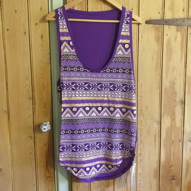 Handmade Men's Vest - Purple/Gold - S on Productcaster.