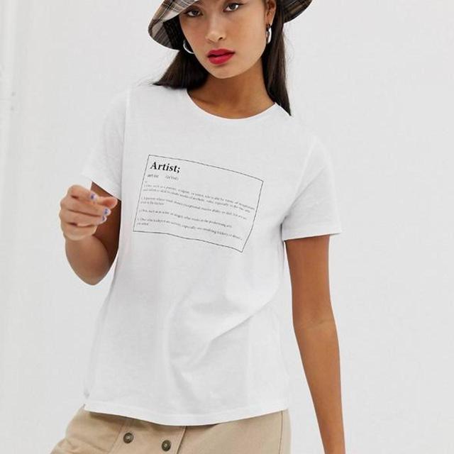 ASOS Women's T-shirt - White/Black - XL on Productcaster.