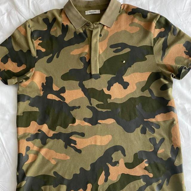 Valentino Men's Polo shirt - Khaki/Multi - M on Productcaster.