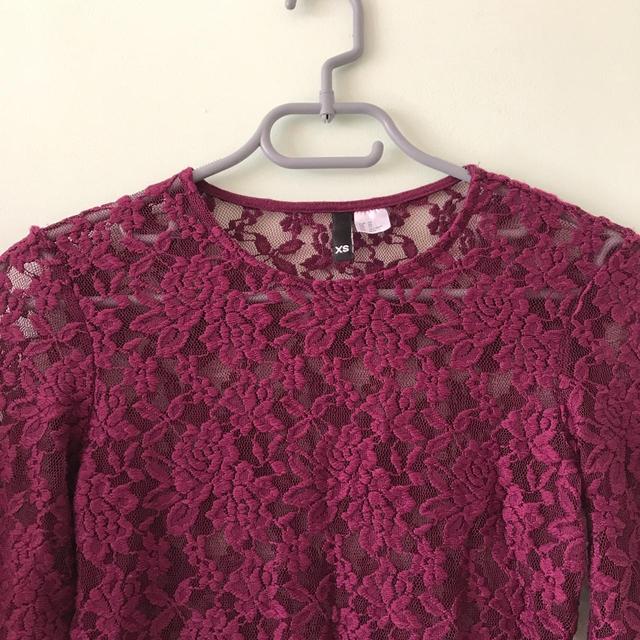 H&M Women's Blouse - Burgundy - XS on Productcaster.