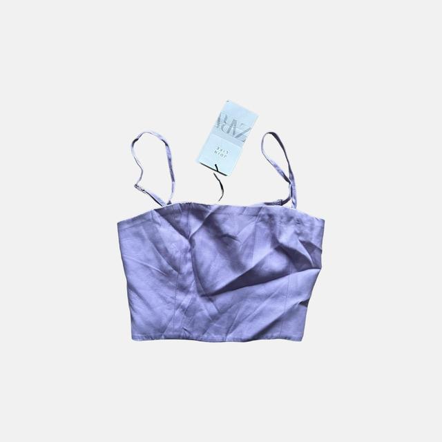 Zara Women's Crop top - Purple - XS on Productcaster.