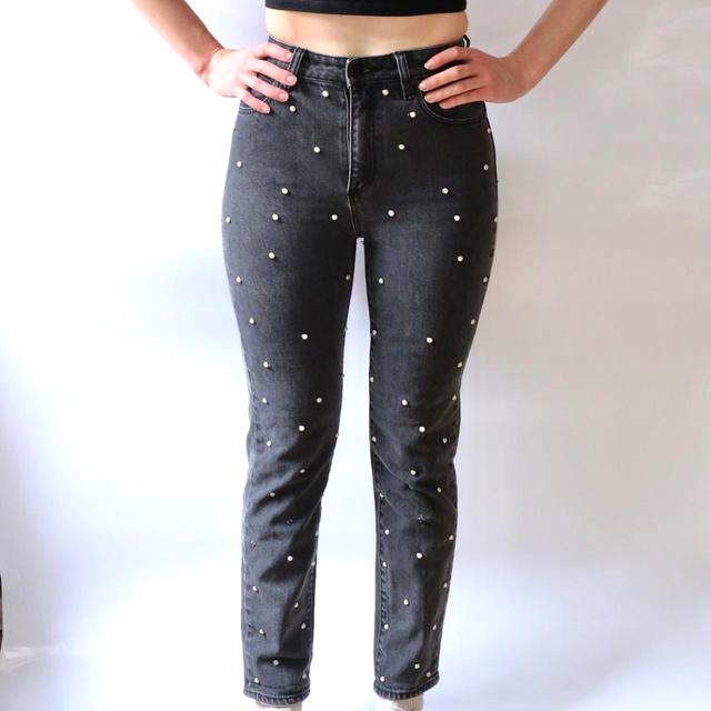 Women's High waisted Embellished Jeans - Black - UK 6 on Productcaster.