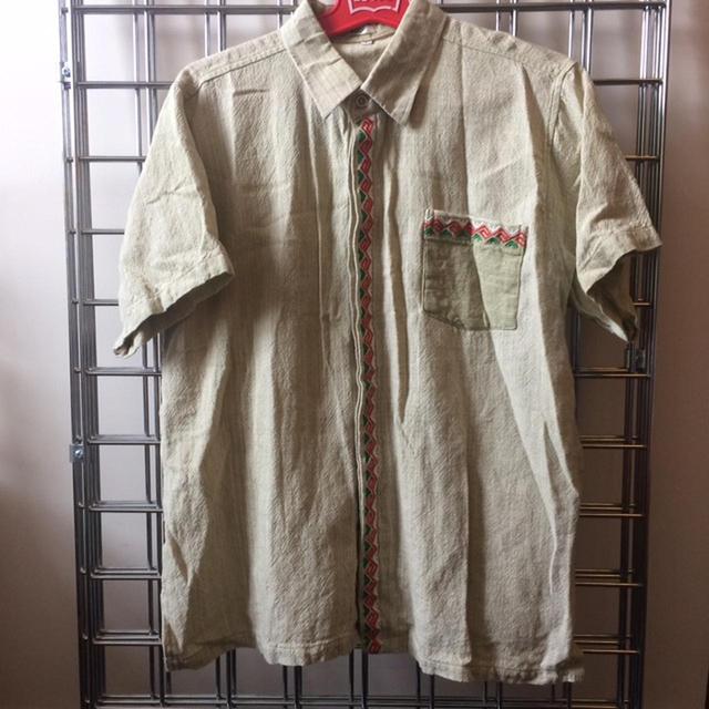 Vintage Men's Shirt - Cream/Multi - M on Productcaster.