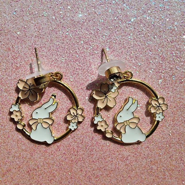 Handmade Women's Earrings - Pink/Gold on Productcaster.