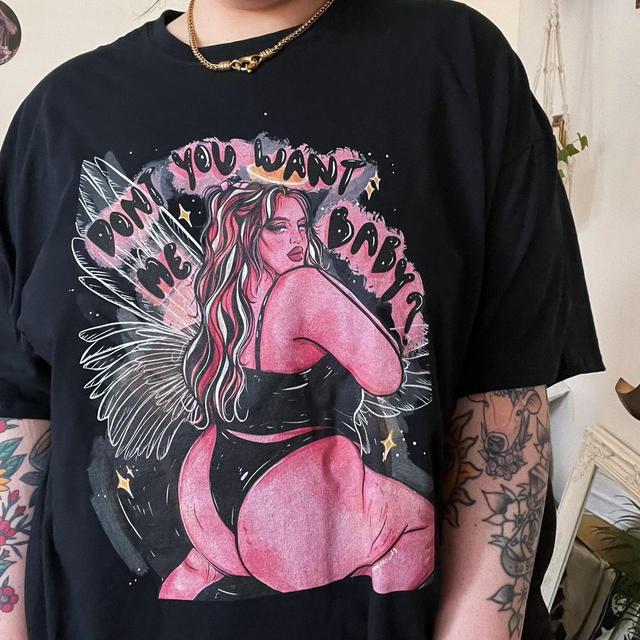 Custom Men's T-shirt - Pink/Black - 3XL on Productcaster.