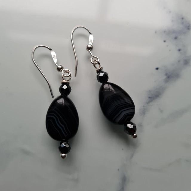 Handmade Women's Earrings - Black on Productcaster.