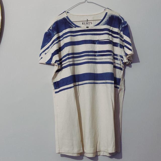 Deadstock Men's T-shirt - Blue/Cream - M on Productcaster.