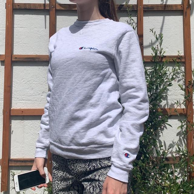 Champion Women's Jumper - Grey/Red - S on Productcaster.