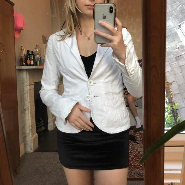 H&M Women's Blazer Jacket - White - UK 8 on Productcaster.