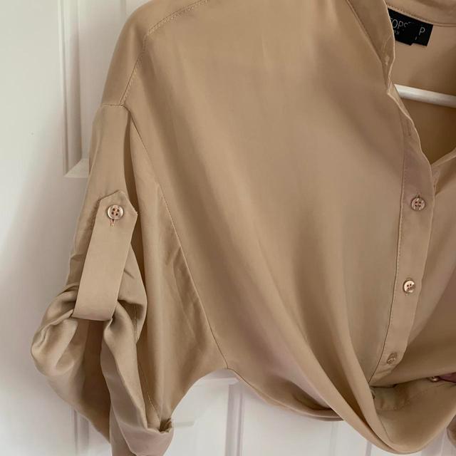 Topshop Women's Blouse - Tan/Cream - 8 on Productcaster.