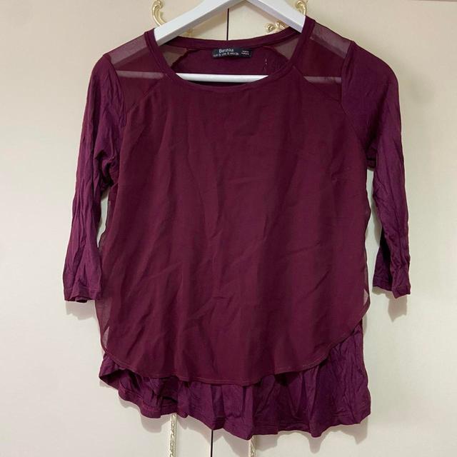 Bershka Women's Blouse - Burgundy - 8 on Productcaster.