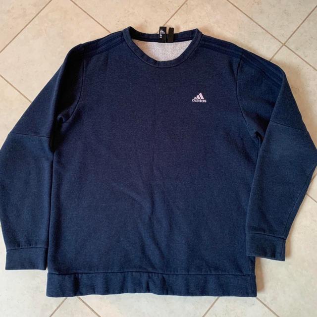 Adidas Men's Sweatshirt - Navy - L on Productcaster.