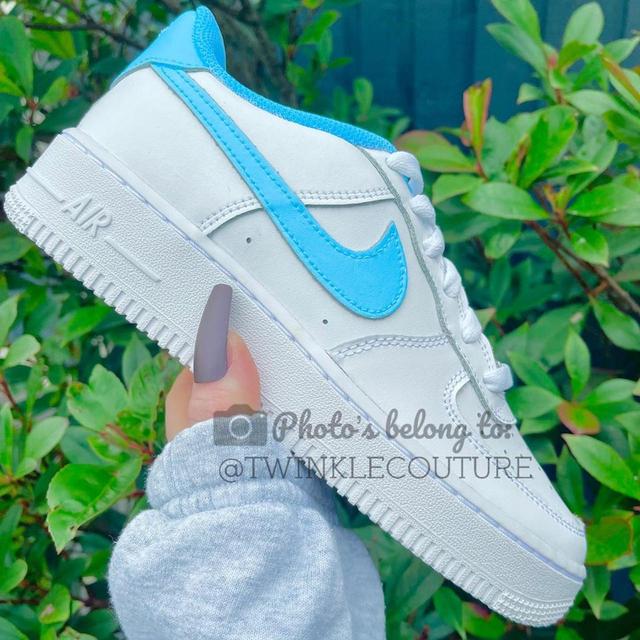 Custom Women's Trainers - White/Blue on Productcaster.