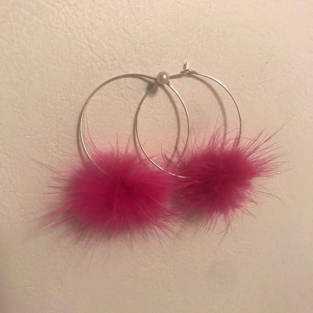 Women's Earrings - Pink/Silver on Productcaster.