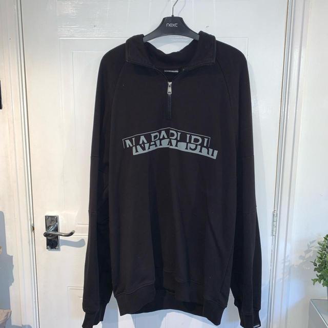 Napapijri Men's Sweatshirt - Black/White - M on Productcaster.