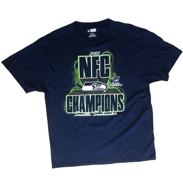 NFL Men's T-shirt - Navy/Green - XL on Productcaster.