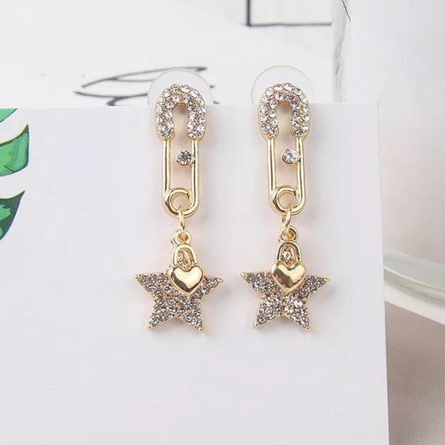 Women's Earrings - White/Gold on Productcaster.