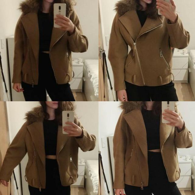 H&M Women's Coat - Tan/Cream - UK 8 on Productcaster.