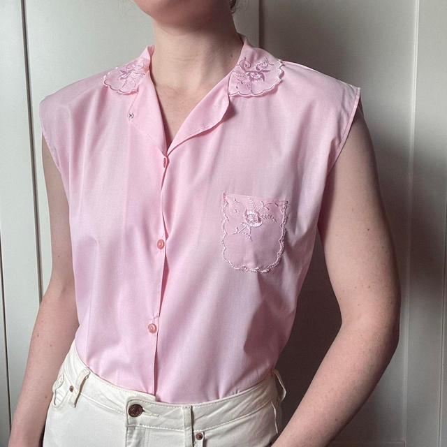 Vintage Women's Blouse - Pink - 12 on Productcaster.