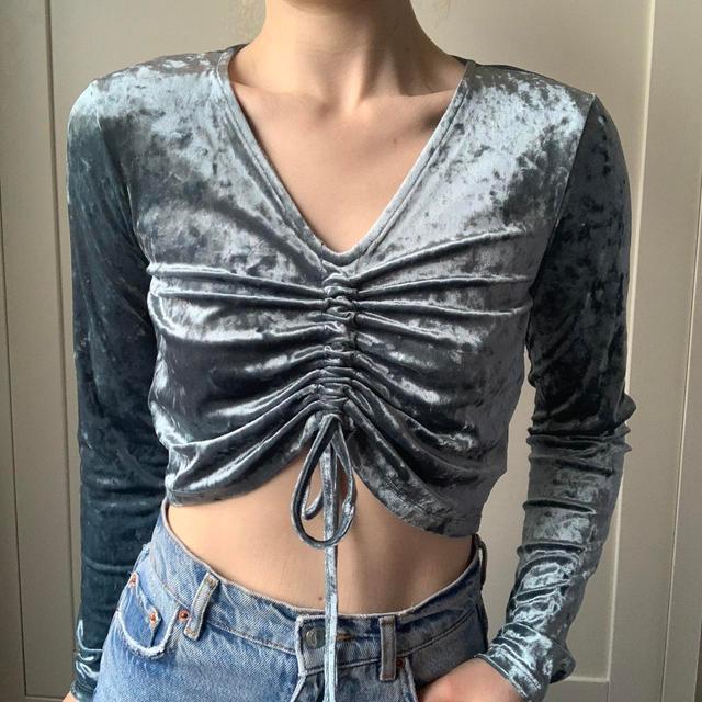 Vintage Women's Crop top - Blue - M on Productcaster.