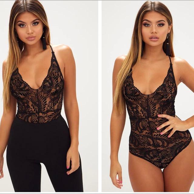 PrettyLittleThing Women's Bodysuit - Black - 8 on Productcaster.