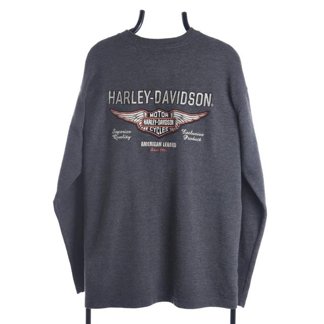 Harley Davidson Men's Sweatshirt - Grey - M on Productcaster.