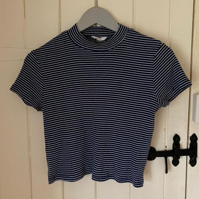 John Lewis Women's Crop top - Navy/White - XS on Productcaster.