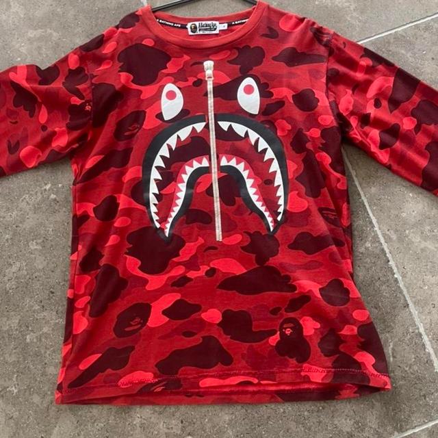 BAPE Men's T-shirt - Red - M on Productcaster.