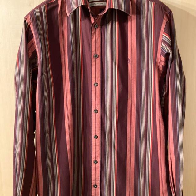 Yves Saint Laurent Men's Shirt - Burgundy - M on Productcaster.