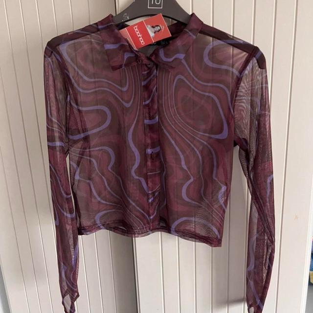 Boohoo Women's Blouse - Brown/Purple - 12 on Productcaster.