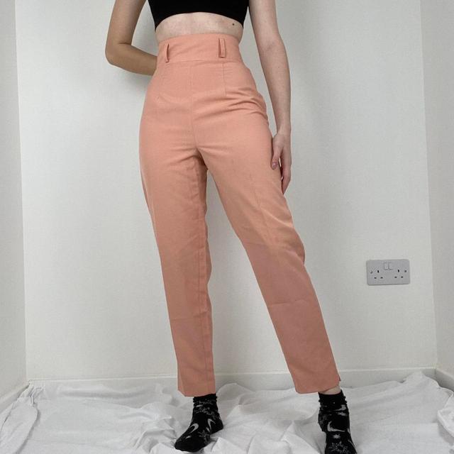 Vintage Women's High waisted Capri Trousers - Pink - S on Productcaster.