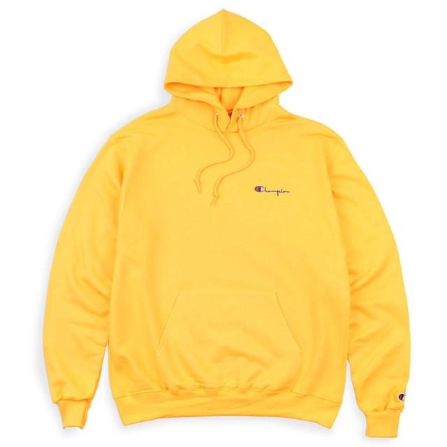 Champion Men's Hoodie - Yellow - M on Productcaster.