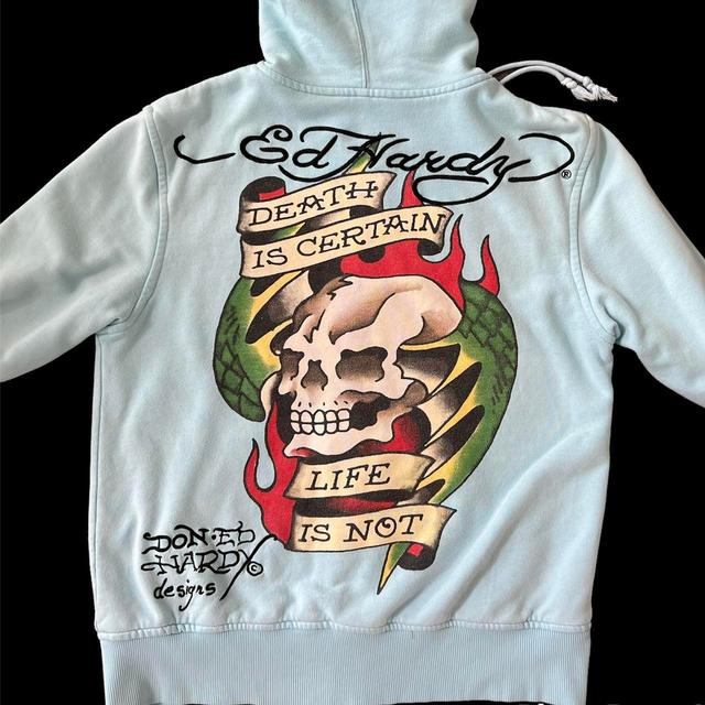 Ed Hardy Women's Hoodie - Blue - M on Productcaster.