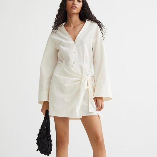 H&M Women's Mini Dress - Cream/White - S on Productcaster.