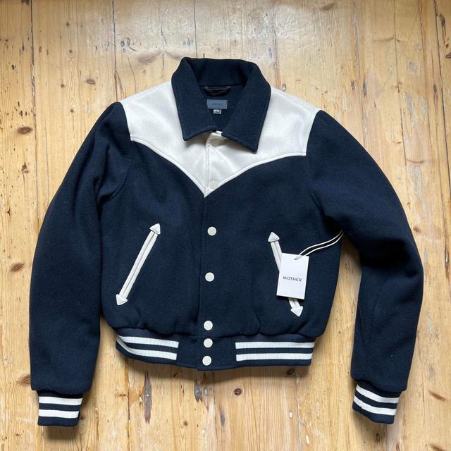 Mother Women's Bomber Jacket - Navy/White - S on Productcaster.