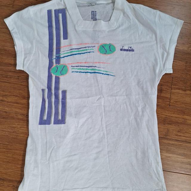 Diadora Women's T-shirt - White - S on Productcaster.